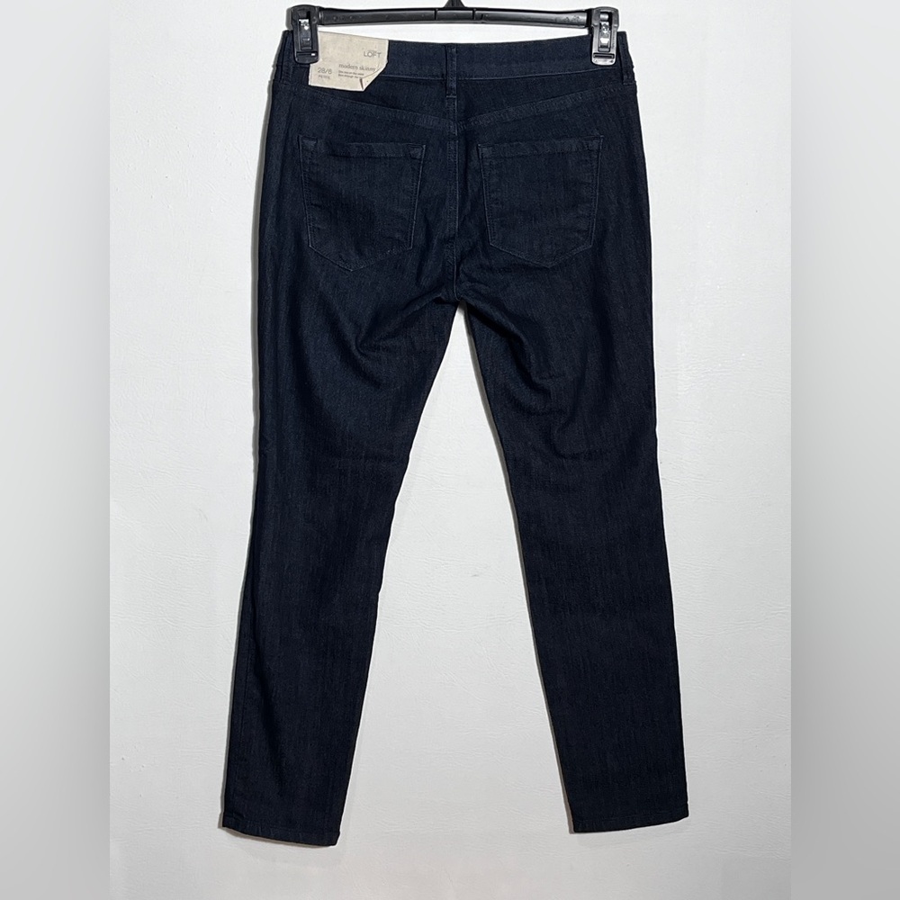 LOFT Dark Blue Modern Skinny Jeans sz 28 / 6 NWT - Picture 2 of 11
